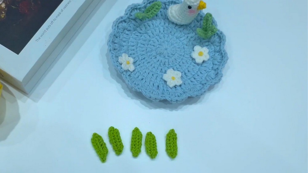 Easy Crochet Coaster for Beginners DUCK POND COASTER (Under 30 Mins!) 9