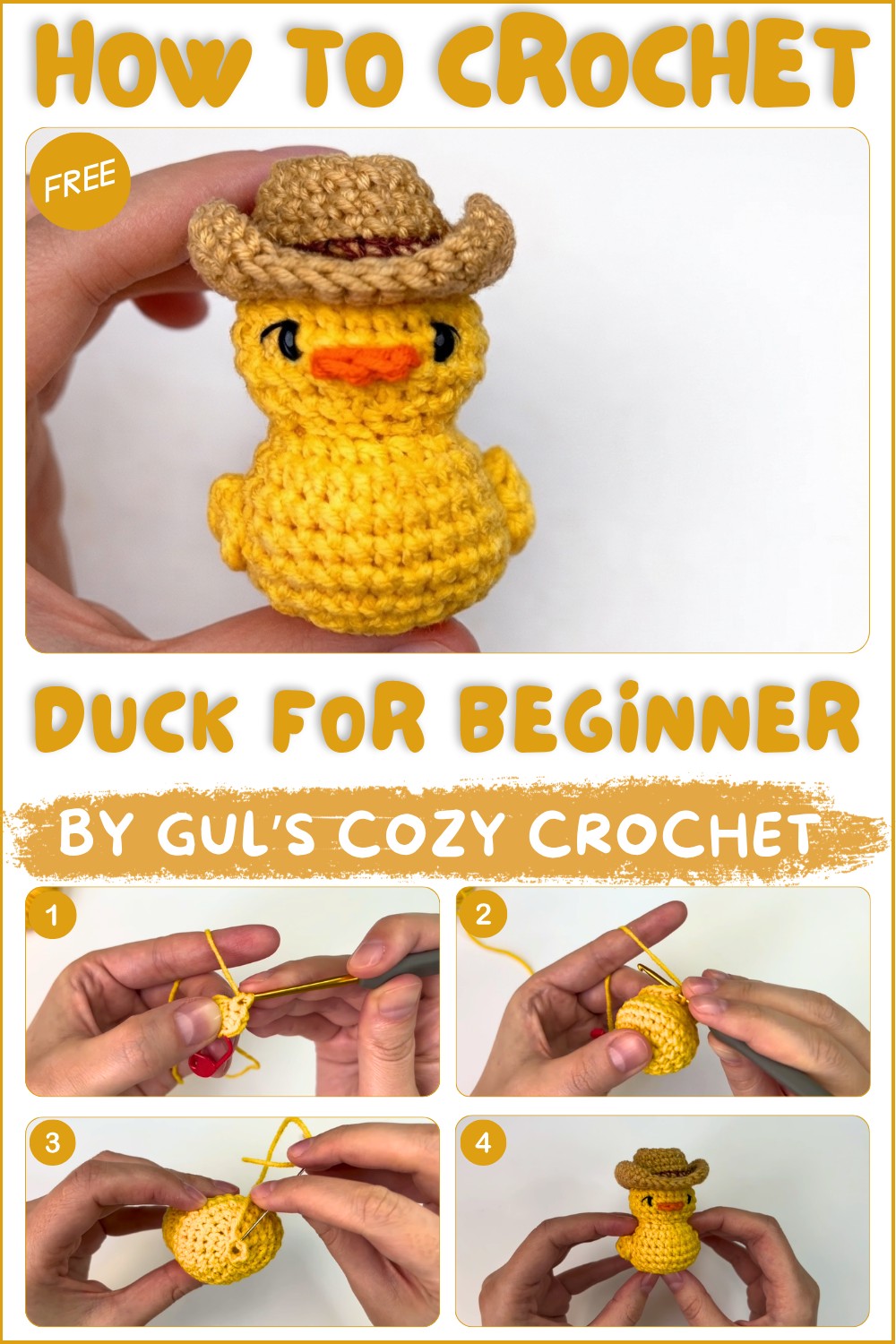 Easy Crochet Duck 🦆 Step-by-Step Amigurumi Tutorial for Beginners 1