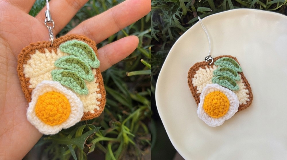 Easy Crochet Egg Toast Pattern Miniature Crochet Food & Cake Ideas 2