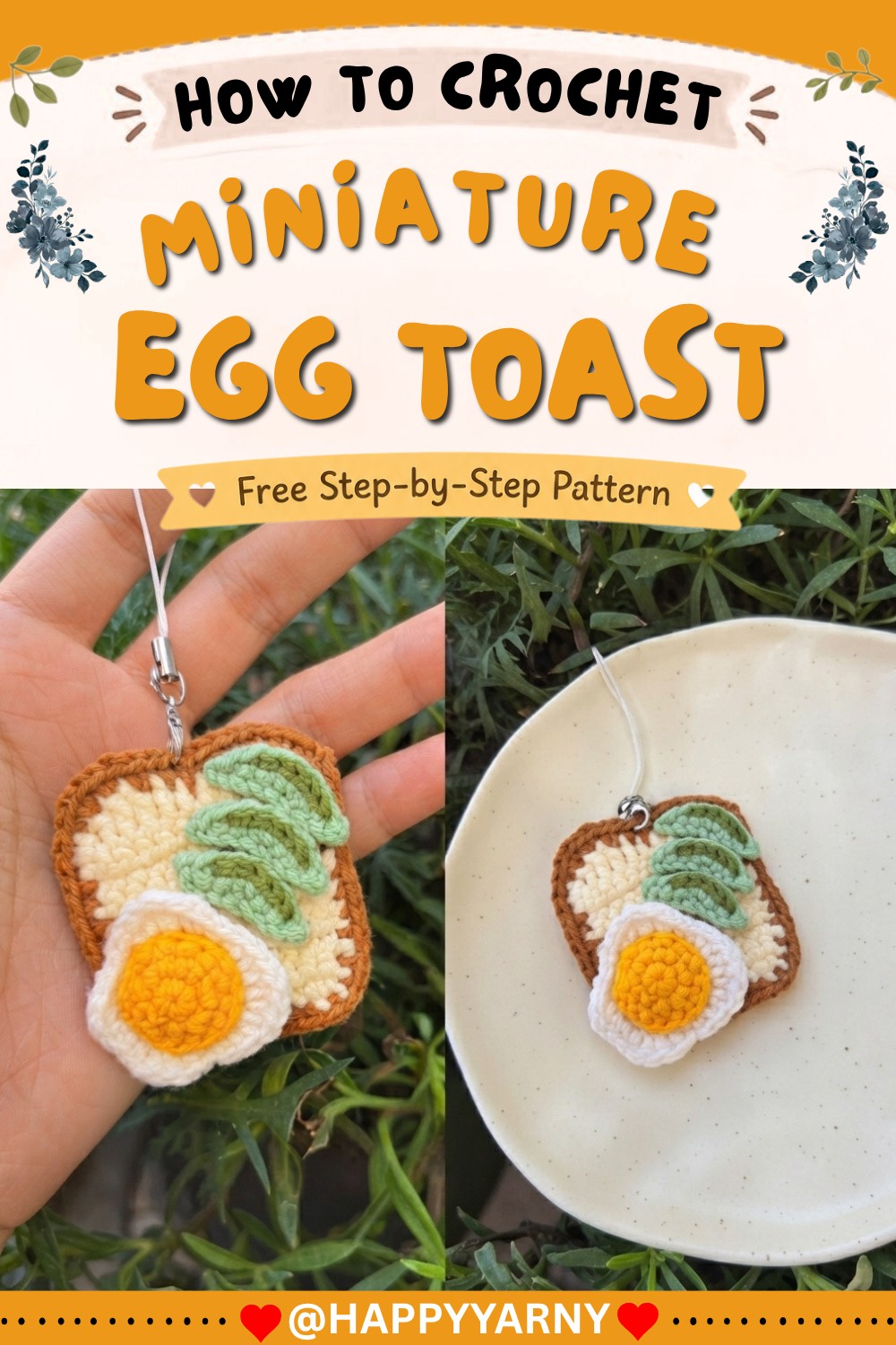 Easy Crochet Egg Toast Pattern Miniature Crochet Food & Cake Ideas 9