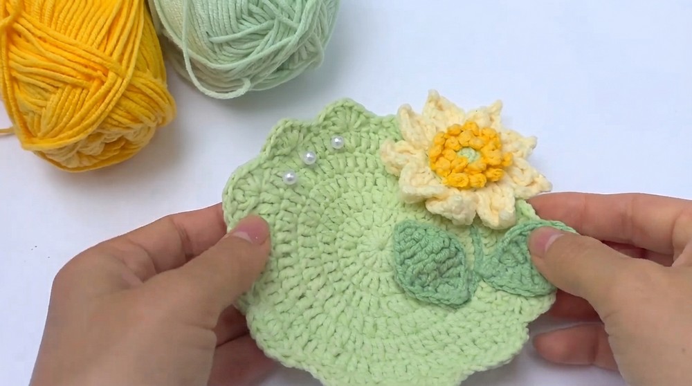 Easy Crochet Flower Coaster for Beginners Step-by-Step Tutorial 9
