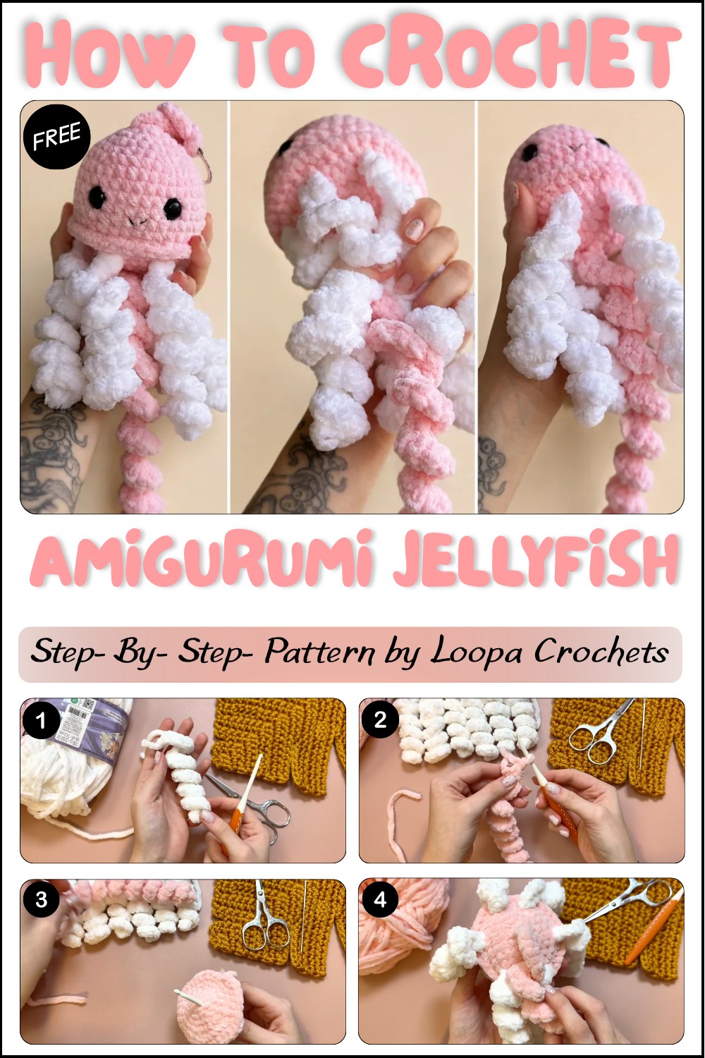 Easy Crochet Jellyfish Amigurumi 🪼 Step-by-Step Tutorial (Beginner Friendly) 1