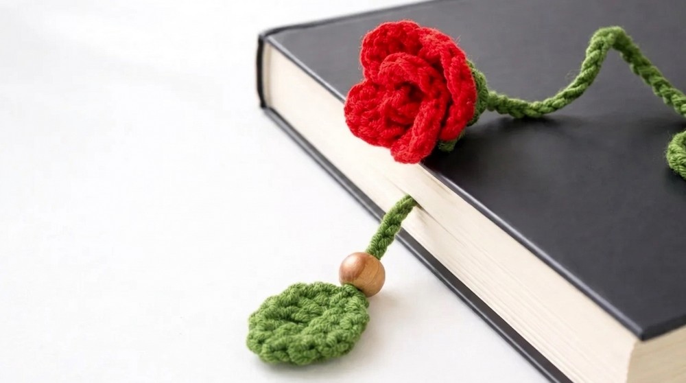 Easy Crochet Rose Bookmark🌹 Beginner Friendly Tutorial 2