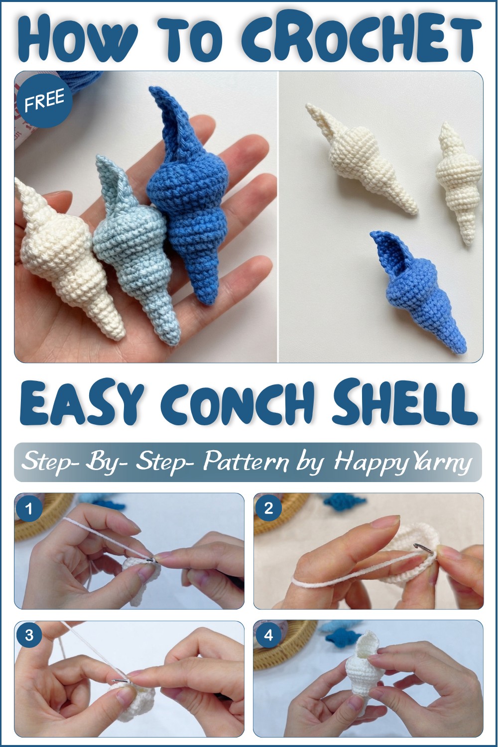 Easy Crochet a CONCH SHELL Crochet Amigurumi Tutorial 1