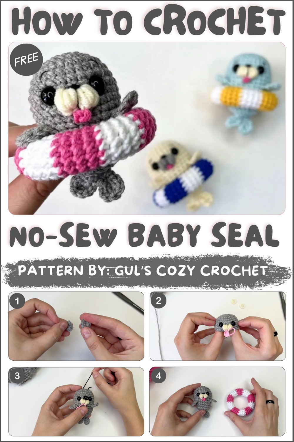 Easy No-Sew Baby Seal Crochet Tutorial 🦭 Beginner Friendly 1 (1)