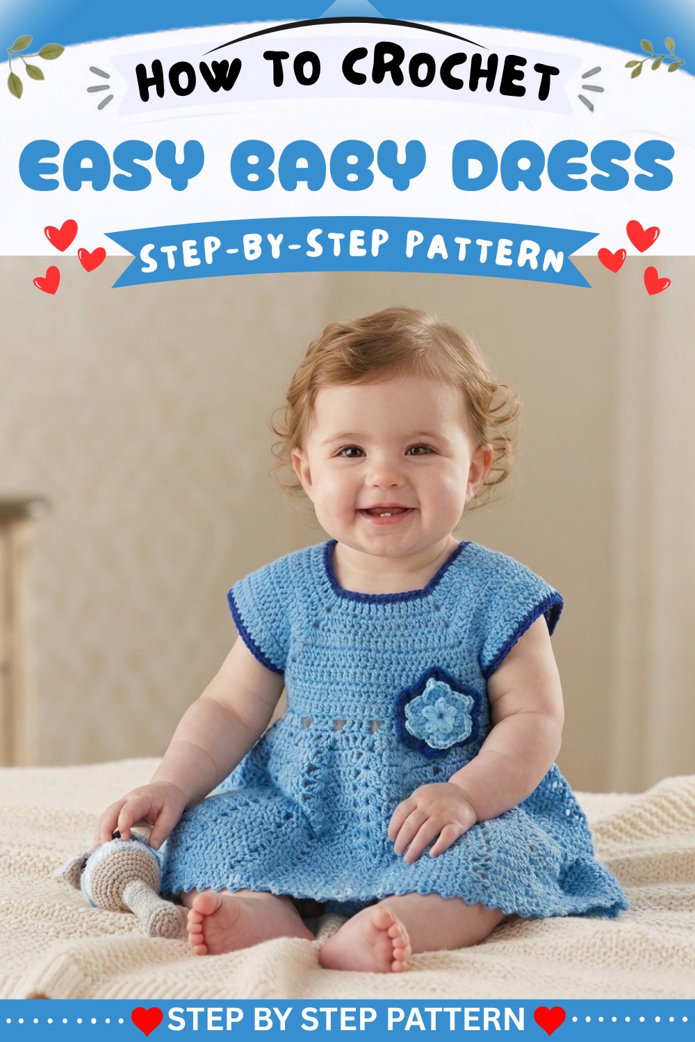 Easy crochet baby dress with crochet 8