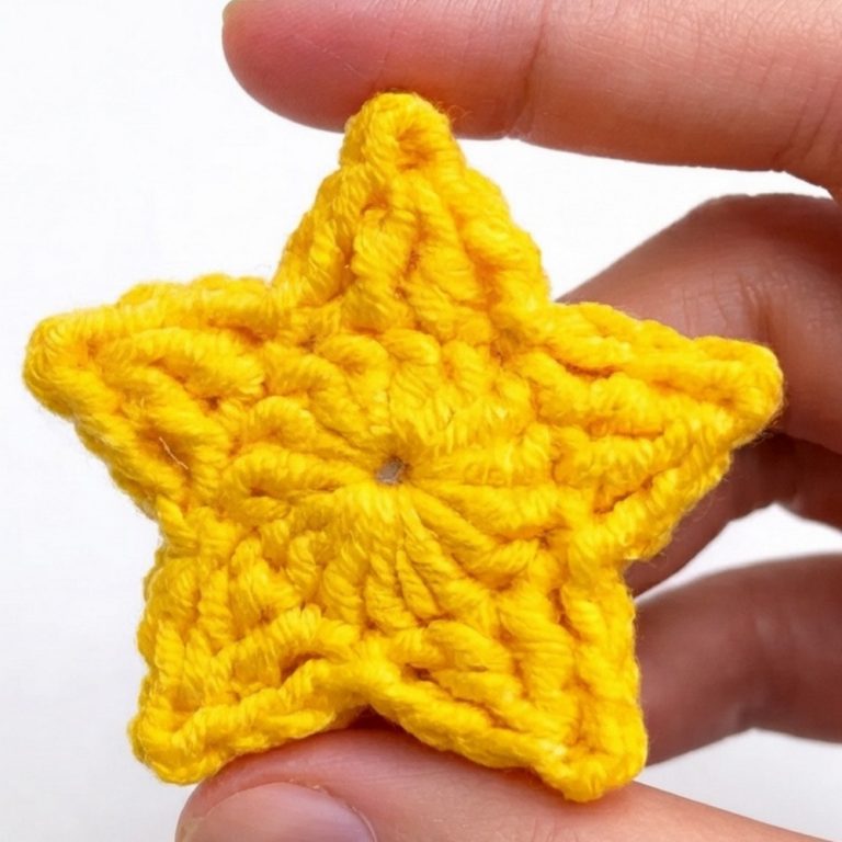 Flat Crochet Star ⭐ So Easy! Tutorial for Beginners 9