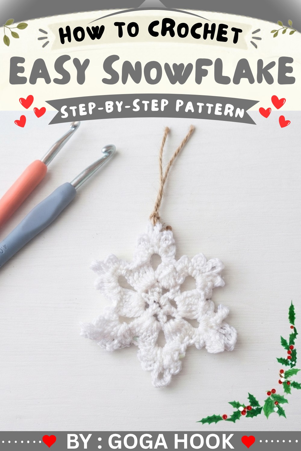 How To Crochet Snowflake Easy Christmas Decoration - Crochet Pattern 8