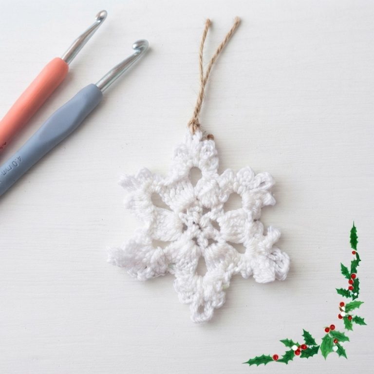 How To Crochet Snowflake Easy Christmas Decoration - Crochet Pattern 9