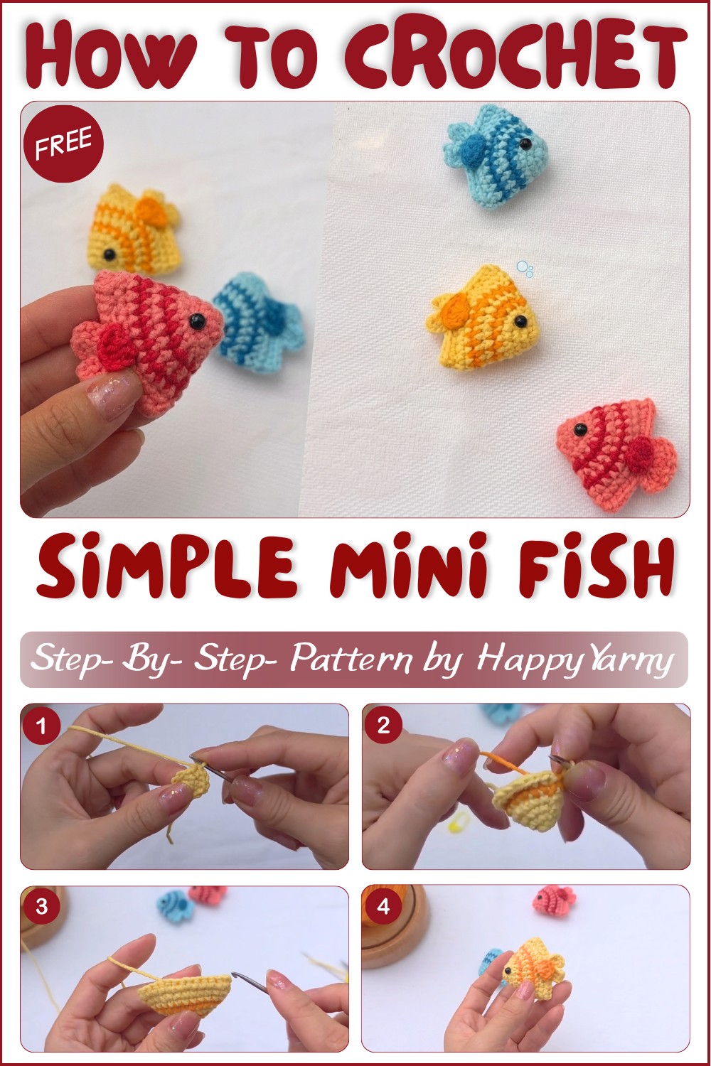 How to Crochet Amigurumi Fish Simple Mini Fish Pattern 1