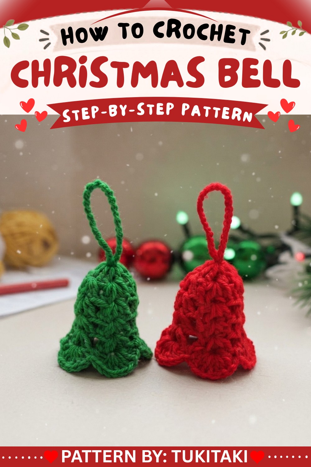 How to Crochet Christmas Bell Ornament Easy Holiday Decoration Tutorial (8)