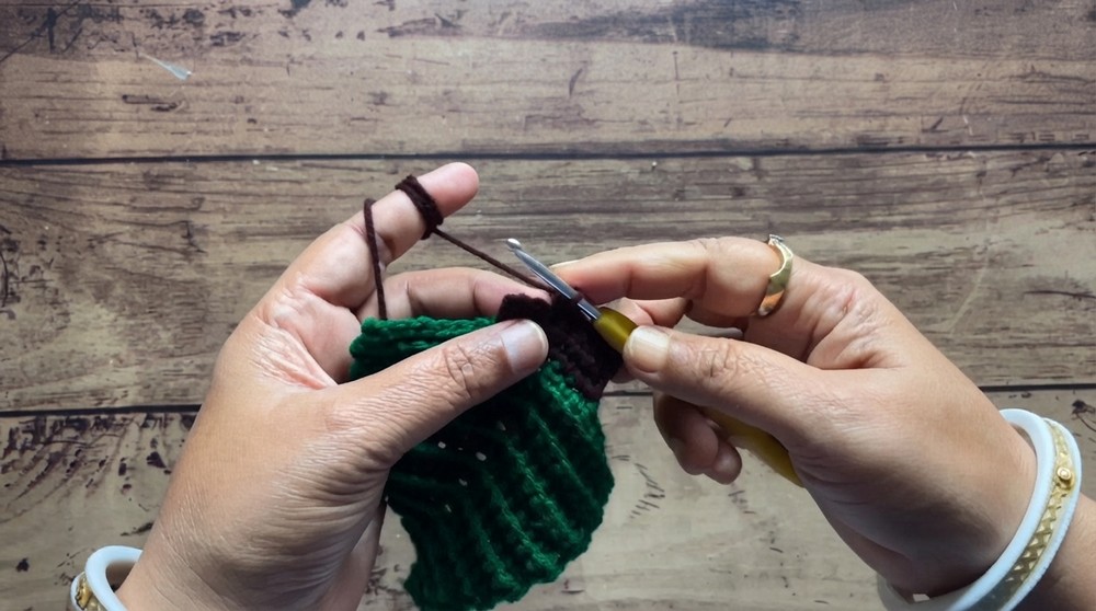How to Crochet Christmas Tree 3D Holiday Decoration Tutorial (7)