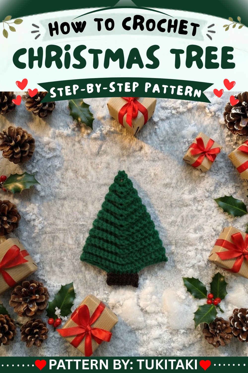 How to Crochet Christmas Tree 3D Holiday Decoration Tutorial (8)