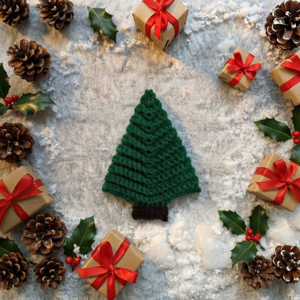 How to Crochet Christmas Tree 3D Holiday Decoration Tutorial (9)