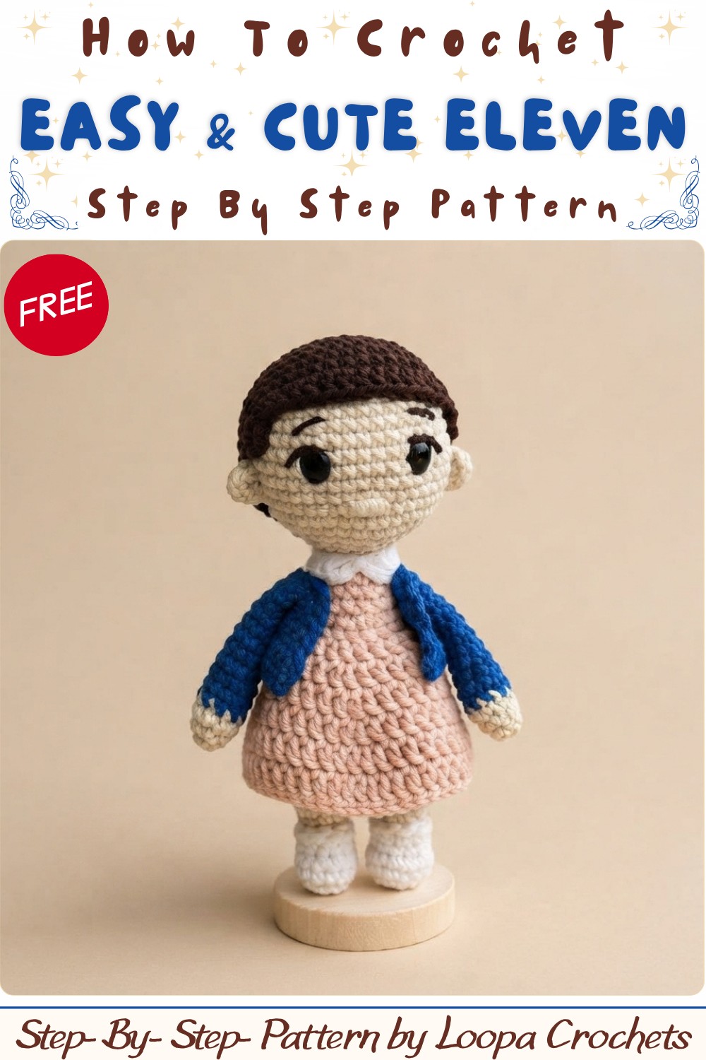 How to Crochet Eleven (Stranger Things) Amigurumi Tutorial [EN, ES, DE Sub] 12