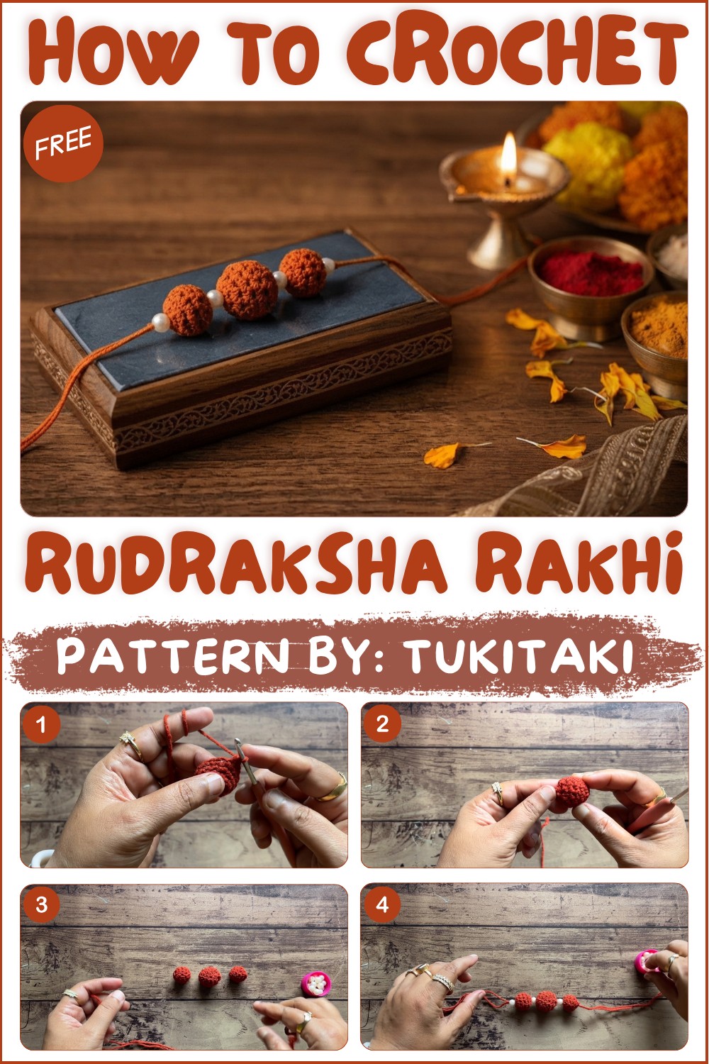 How to Crochet Rudraksha Rakhi Easy Raksha Bandhan Tutorial for Beginners (1)