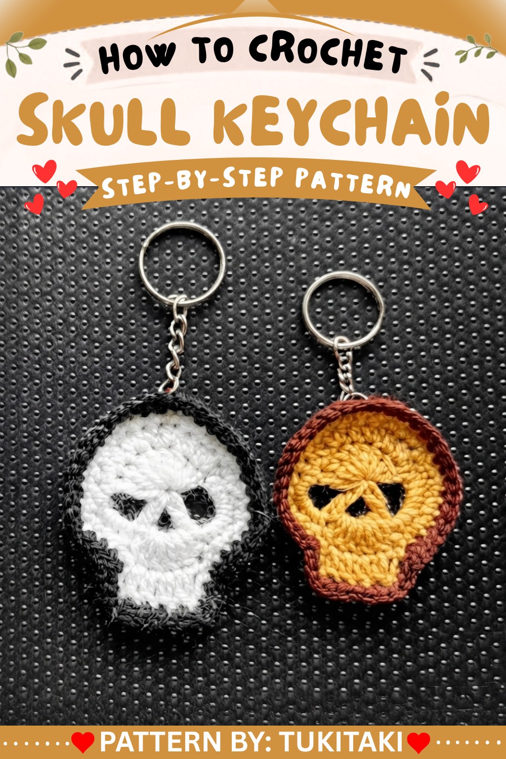 How to Crochet Skull Keychain Easy Halloween Tutorial for Beginners (8)