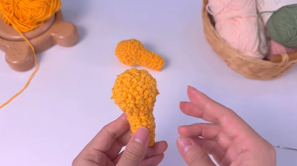How to Crochet a Fried Chicken Drumstick Easy Crochet Food Tutorial 7