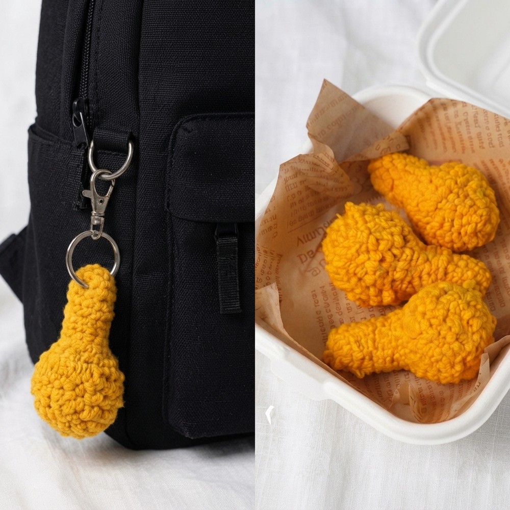 How to Crochet a Fried Chicken Drumstick Easy Crochet Food Tutorial 9