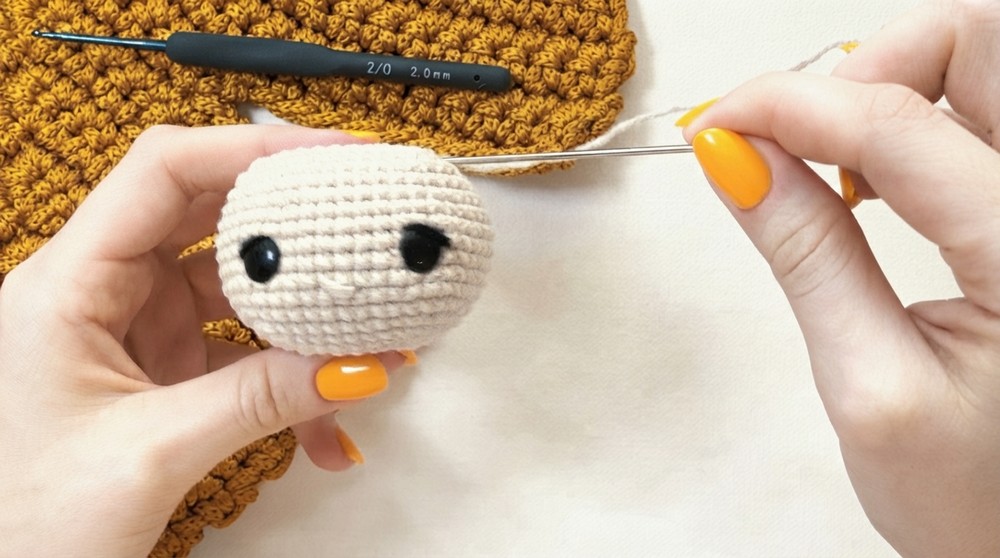 How to Crochet a Funko Pop Style Head Amigurumi Base Tutorial 6