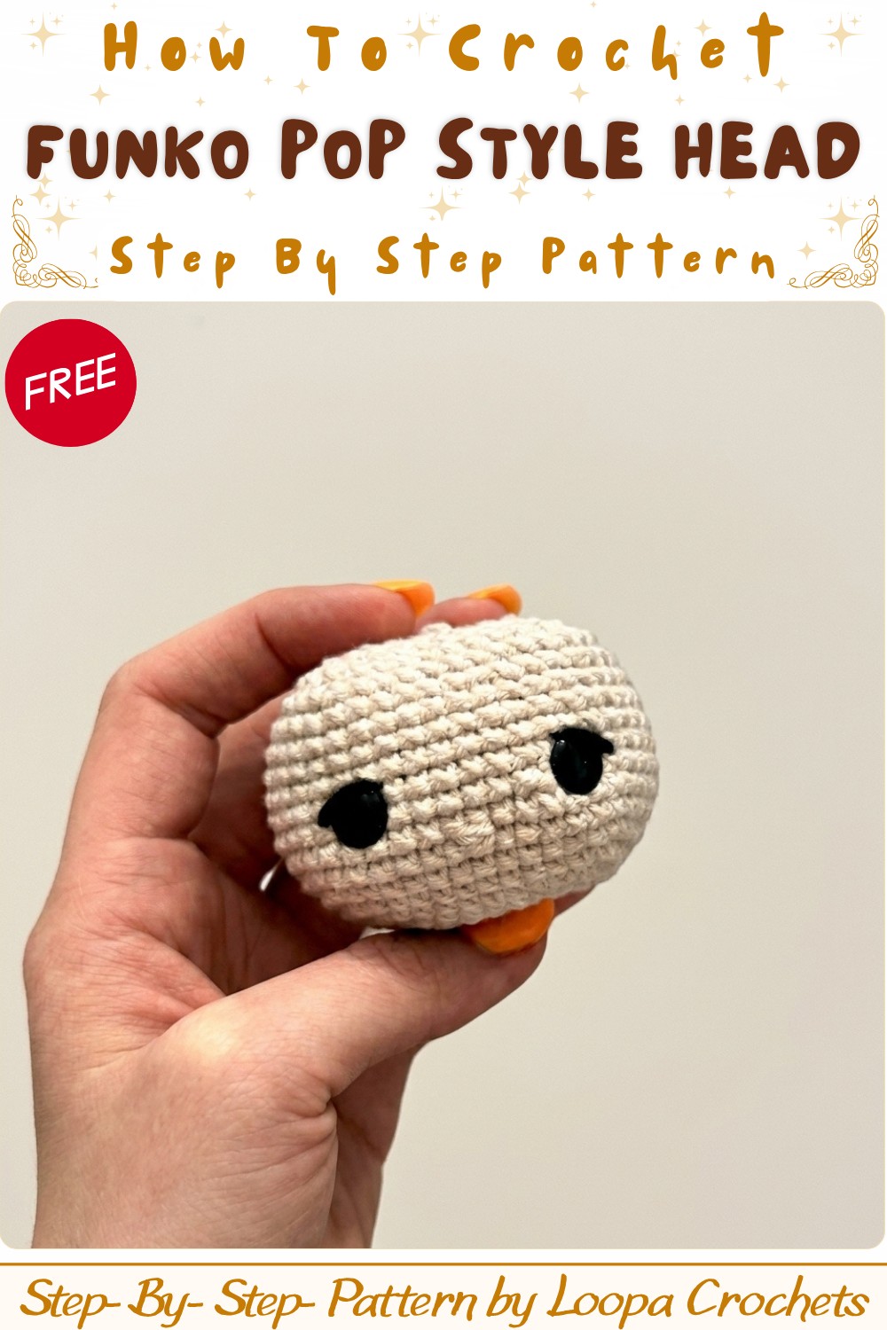 How to Crochet a Funko Pop Style Head Amigurumi Base Tutorial 8