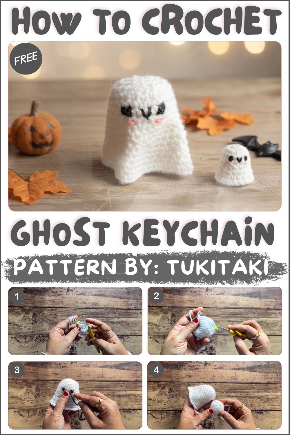 How to Crochet a Ghost keychain Easy Tutorial for Beginners (1)