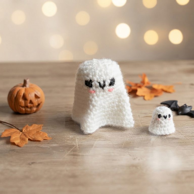 How to Crochet a Ghost keychain Easy Tutorial for Beginners (11)