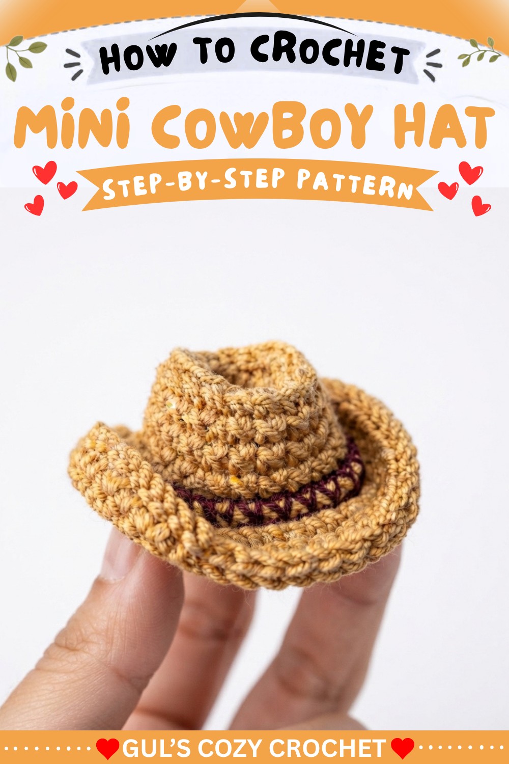 How to Crochet a Mini Cowboy Hat 🤠 Step by Step Tutorial 8