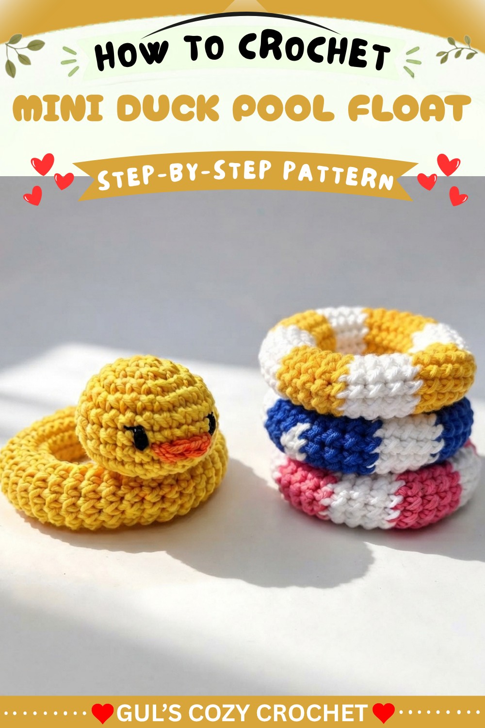 How to Crochet a Mini Duck Pool Float Plus a Classic Striped Float (25)