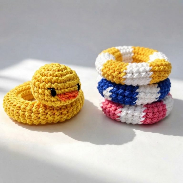 How to Crochet a Mini Duck Pool Float Plus a Classic Striped Float (26)