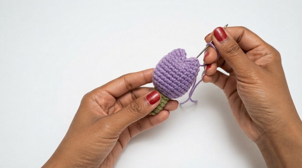 How to Crochet a Tulip🌷 Easy Beginner Tutorial 7