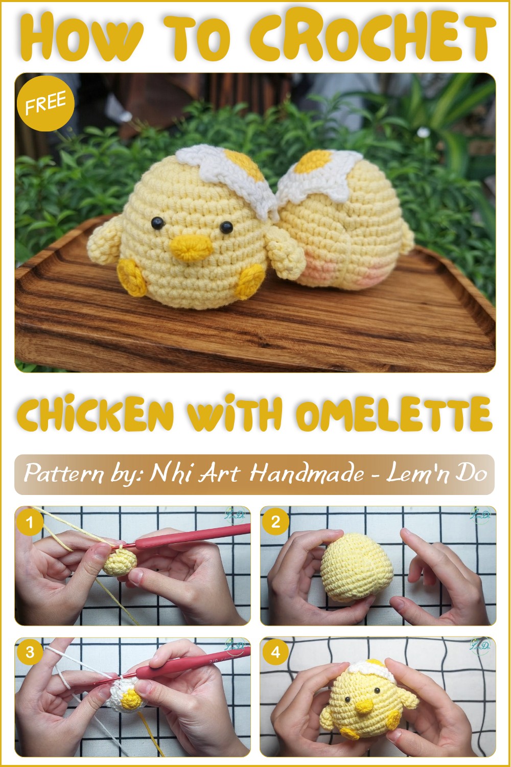 How to crochet CHICKEN WITH OMELETTE 1