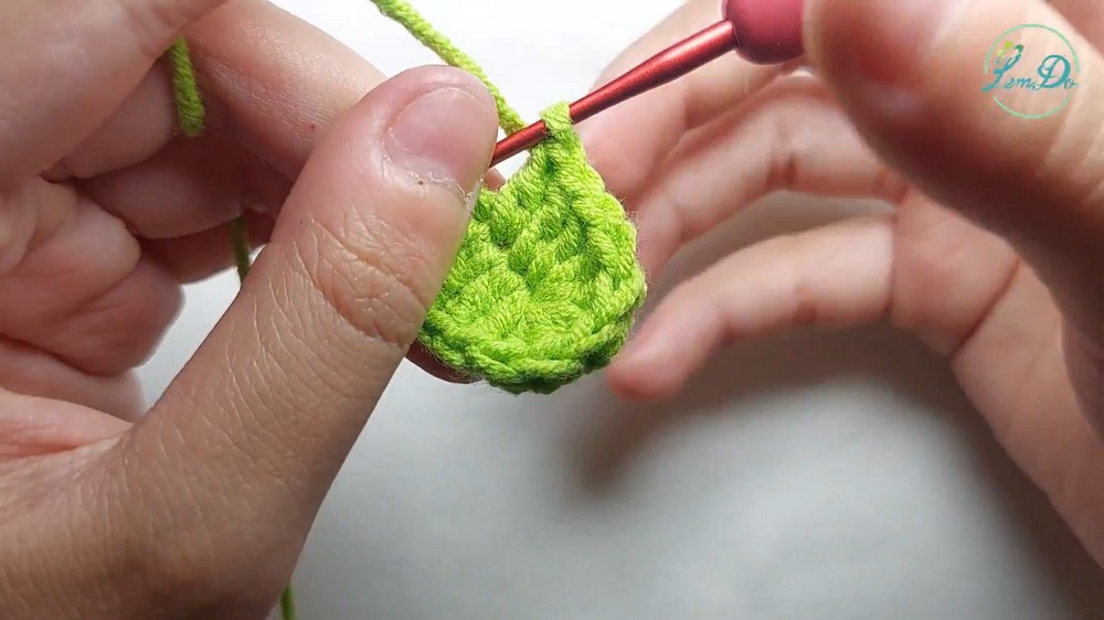 How to crochet a MINI AVOCADO AVOCADO keychain 4