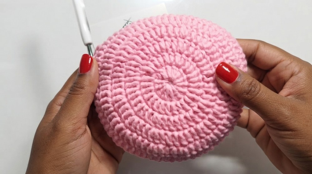 How to crochet a pink pig hat for Dog 5