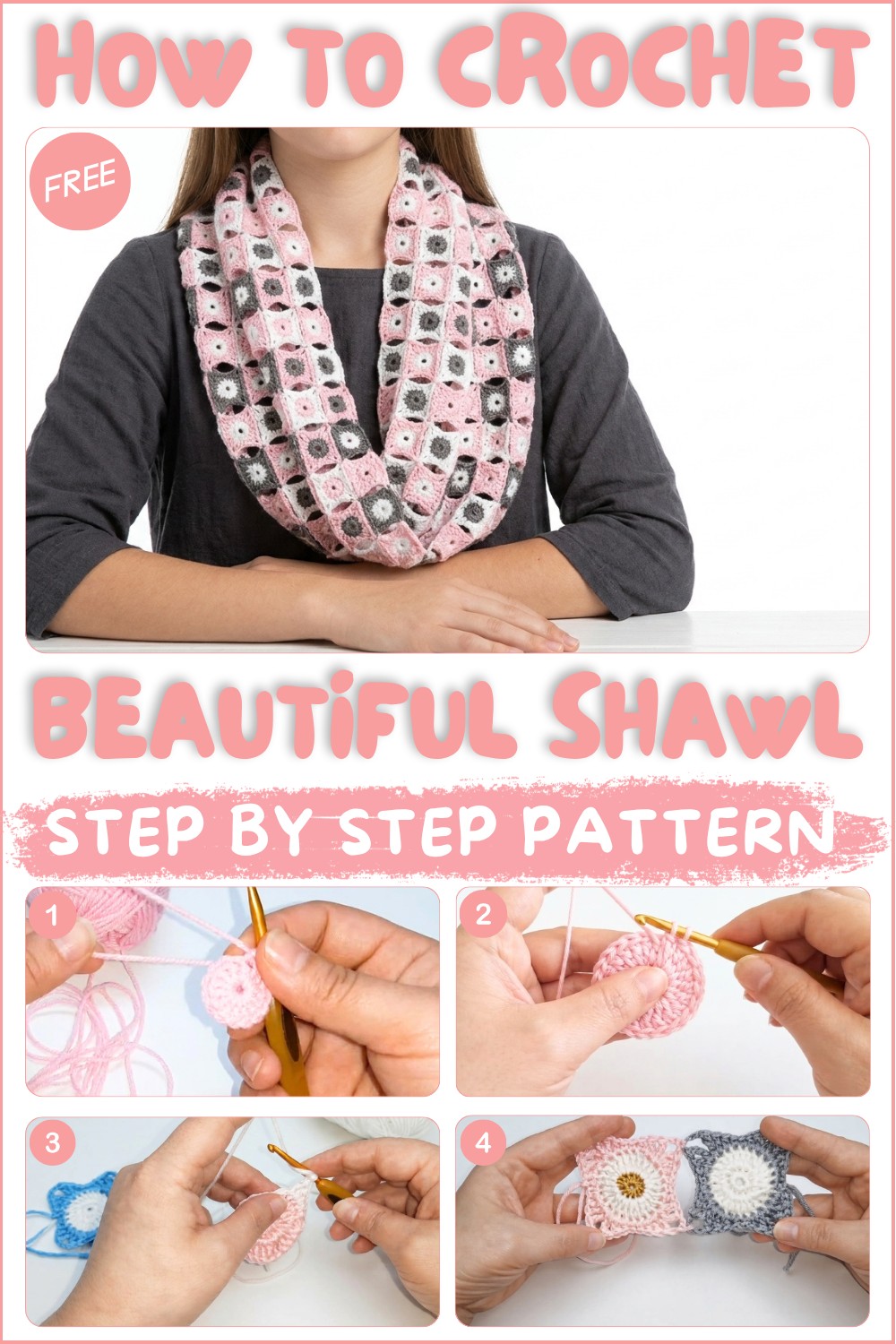 How to make shawl with crochet 1