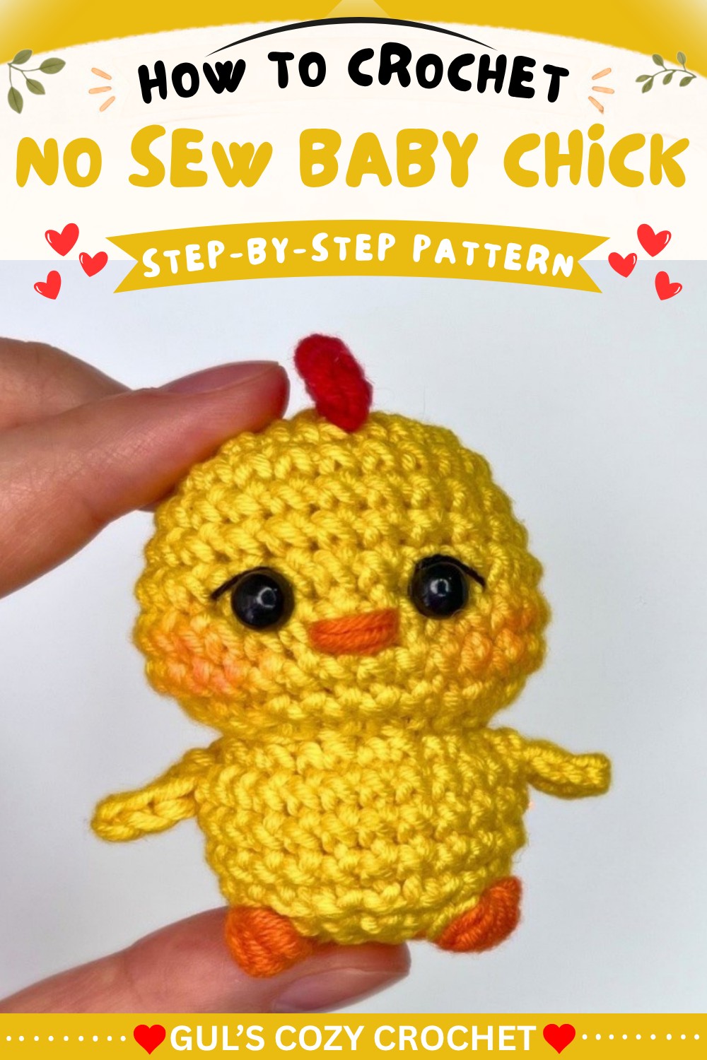 No Sew Baby Chick 🐥 Easy Beginner Amigurumi One Piece Crochet Chicken 9