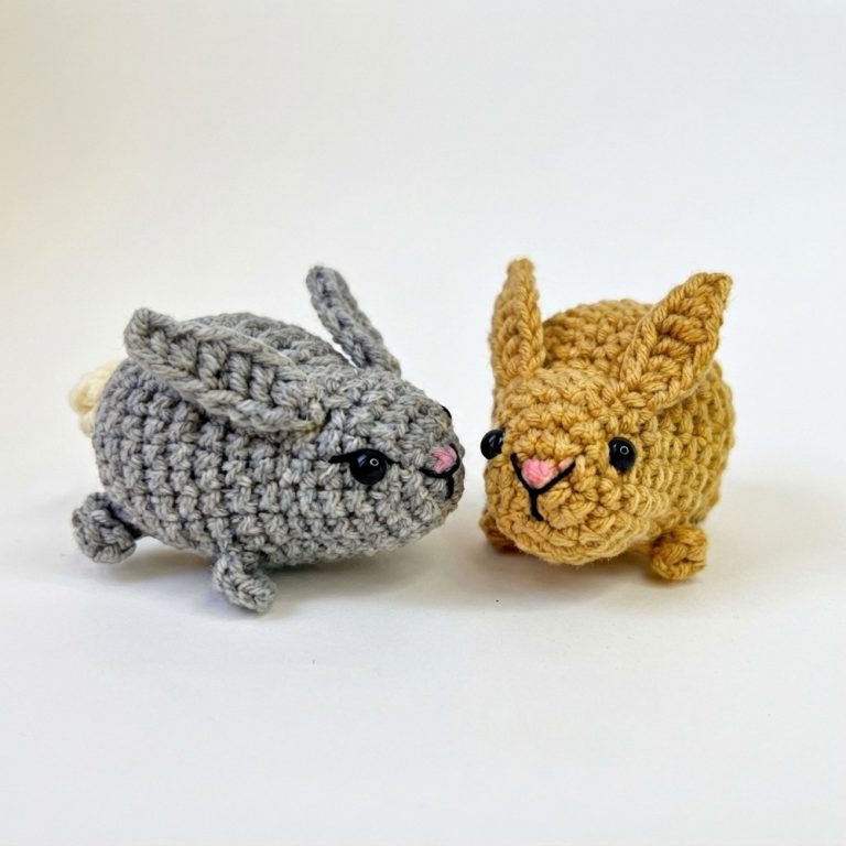 No Sew Crochet Bunny 🐇 Easy Amigurumi for Beginners One Pattern, 2 Sizes 12