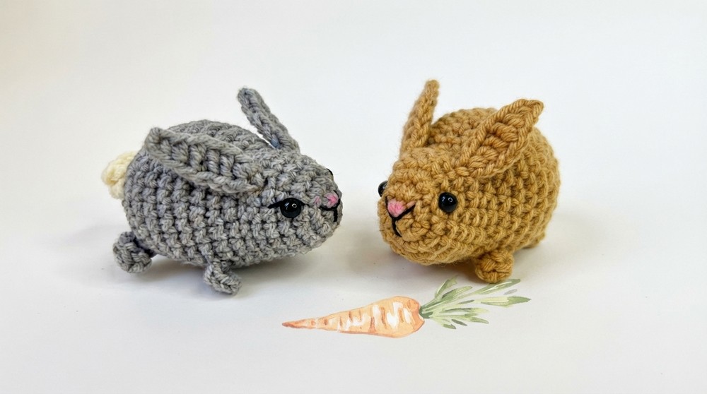 No Sew Crochet Bunny 🐇 Easy Amigurumi for Beginners One Pattern, 2 Sizes 2
