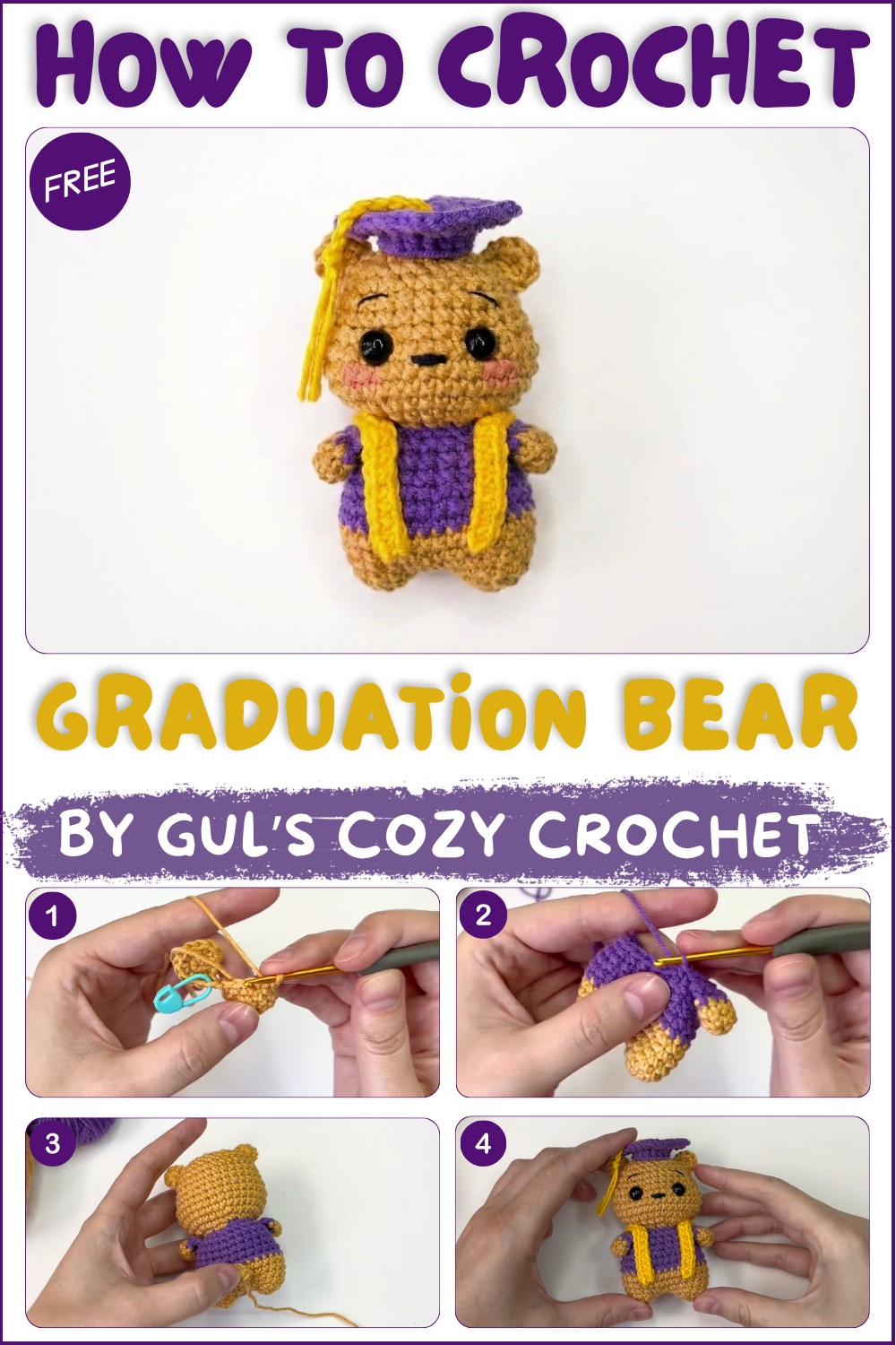 This Crochet Graduation Bear is Too Cute 🧸 Amigurumi Tutorial 1 (1)
