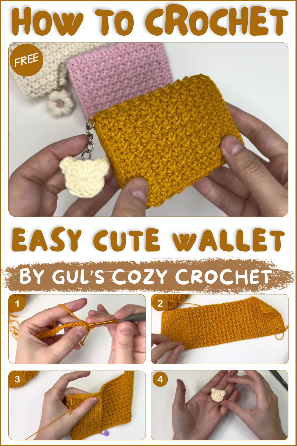 This Cute Crochet Wallet Took Me Only 2 Hours 🧸 +Bonus Charms! 1