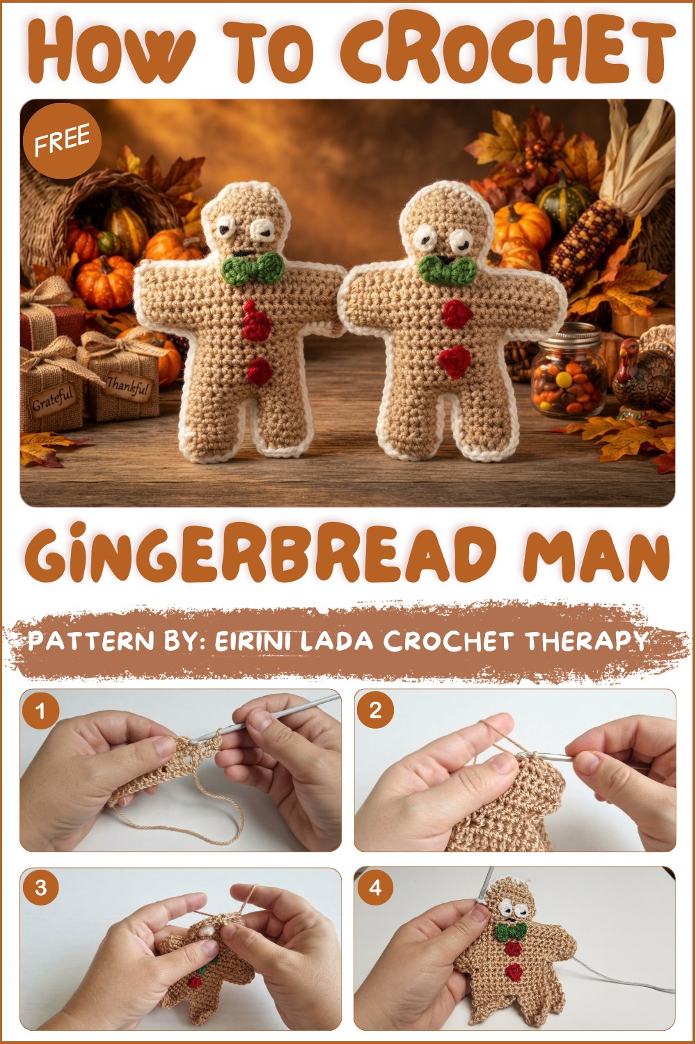 crocheted Gingerbread Man 1