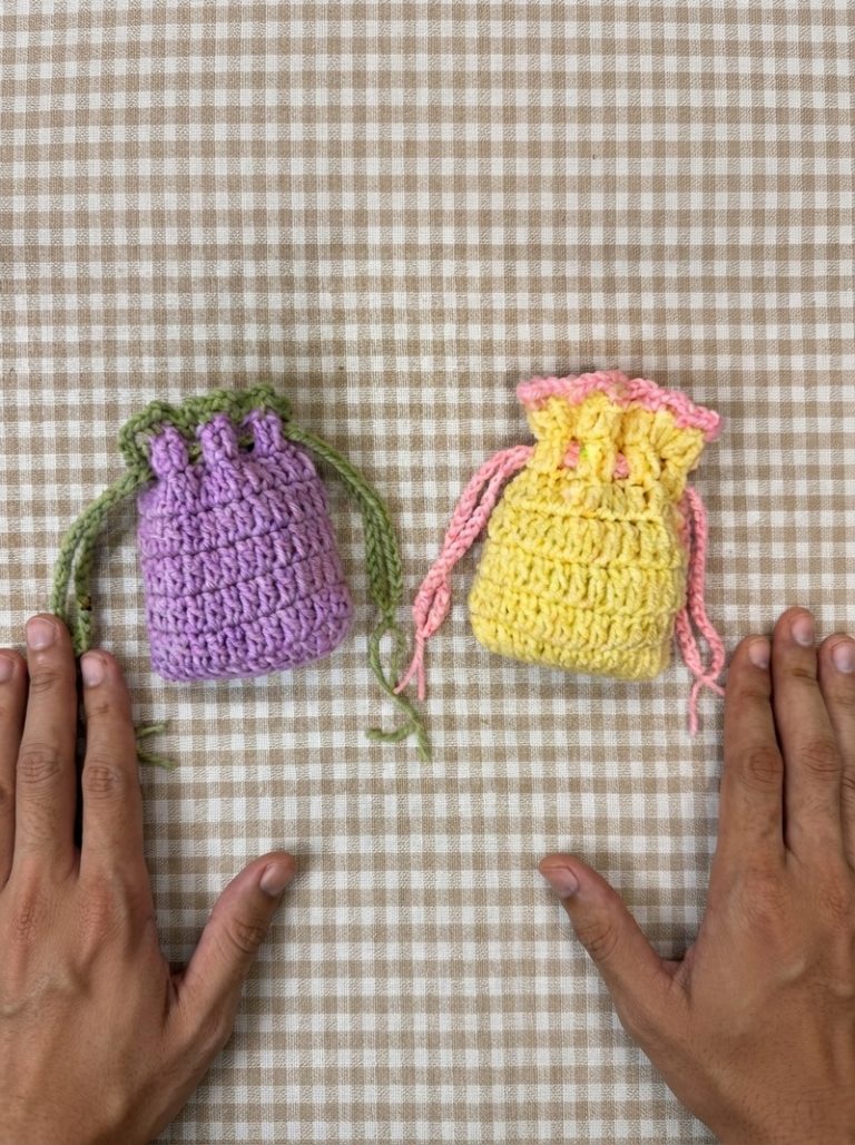 Crochet Drawstring Pouch Free Pattern – Travel Essentials Bag