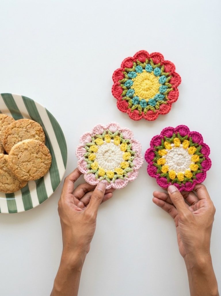Crochet Coaster Free Pattern – Easy Table Decor