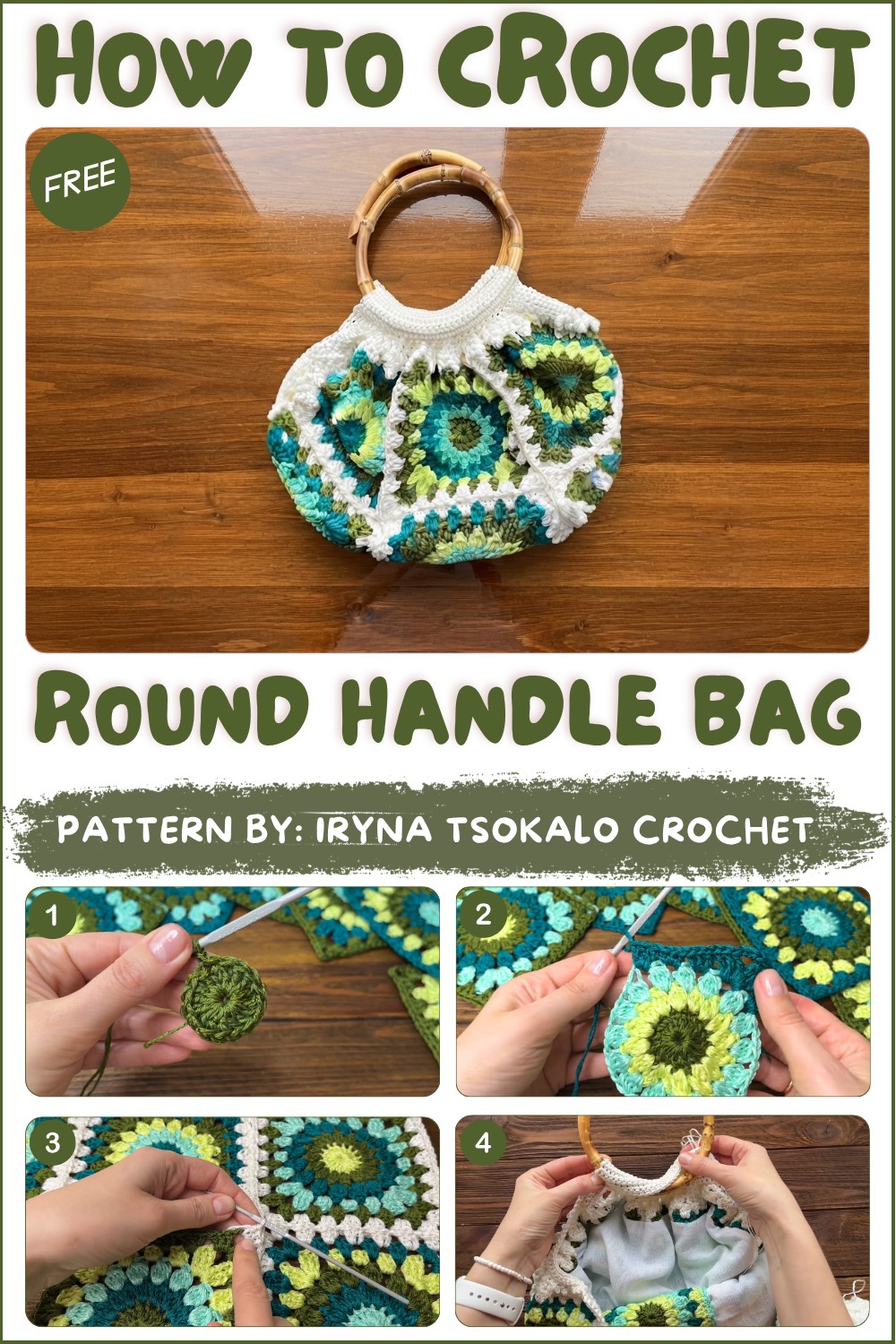 Crochet BAG with round handles 🩵💚 Crochet BAG with round handles (1)