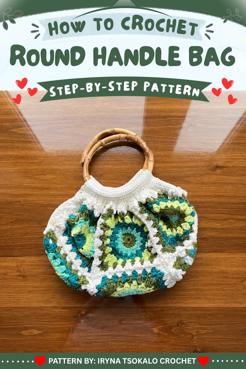 Crochet BAG with round handles 🩵💚 Crochet BAG with round handles (12)