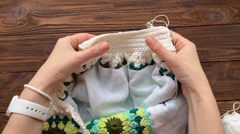 Crochet BAG with round handles 🩵💚 Crochet BAG with round handles (8)