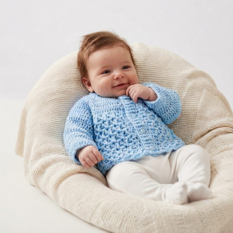 Adorable Crochet Baby Cardigan Pattern – Full Tutorial for 0-3 Months