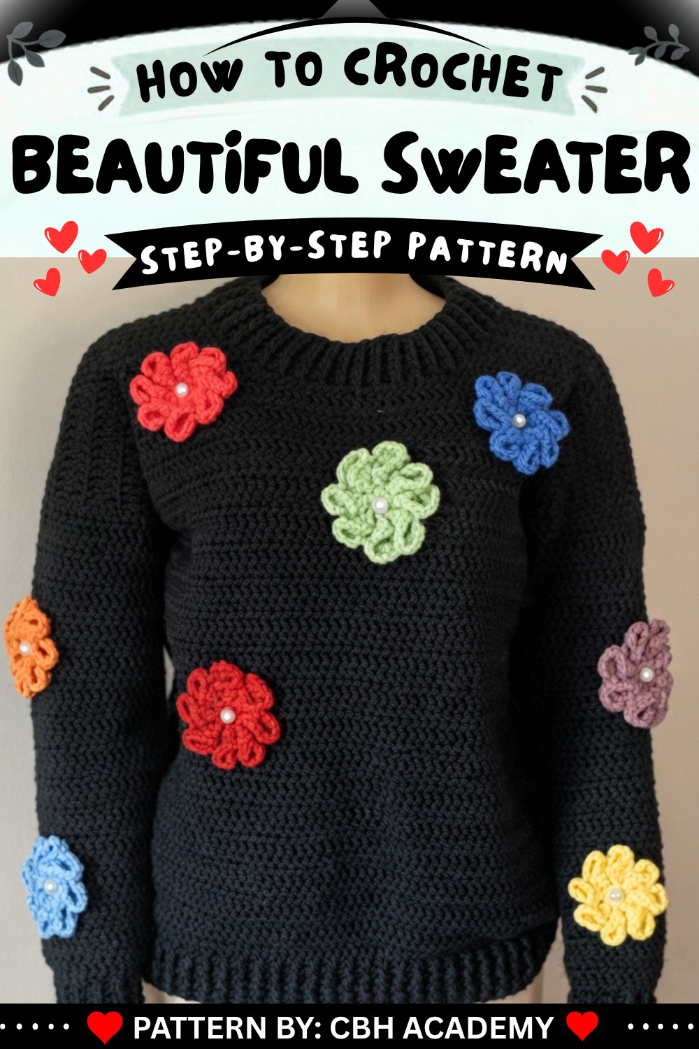 Crochet Beautiful Sweater Tutorial Using Spiral Flowers (1)
