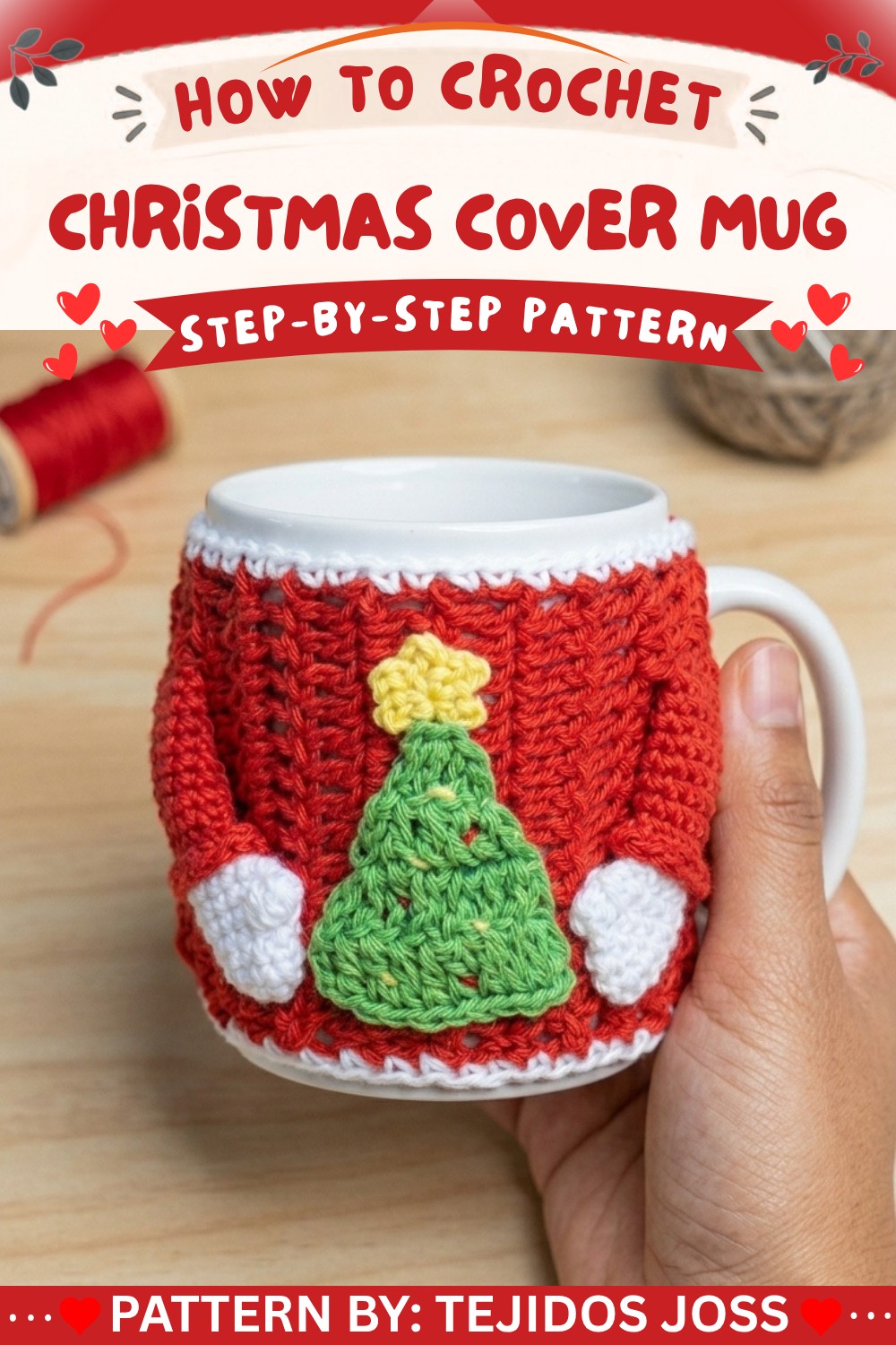 Crochet Christmas Tree Cover Mug Pattern