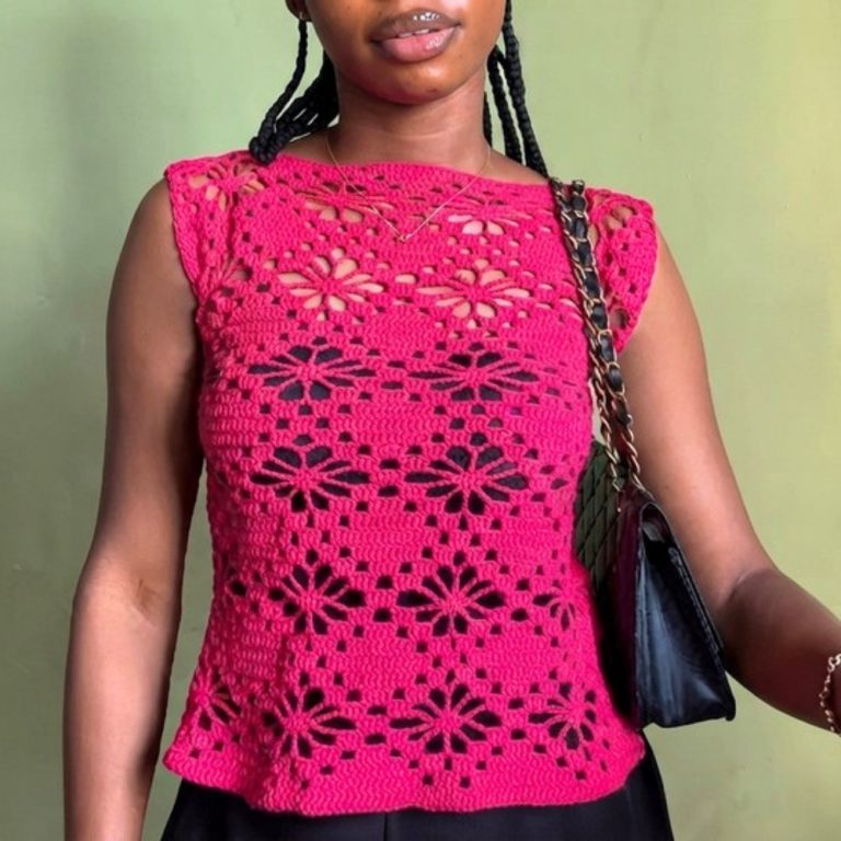 Crochet Flower Lace Top Pattern 13